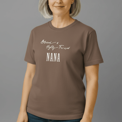 Blessed & Highly Favored Nana Shirt | Comfort Colors 1717 Tee | Christian Grandma Gift | Faith-Based Mother’s Day Shirt | Nana T-Shirt