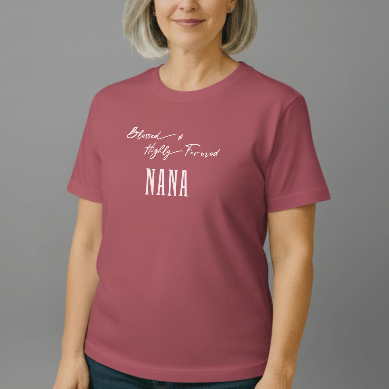 Blessed & Highly Favored Nana Shirt | Comfort Colors 1717 Tee | Christian Grandma Gift | Faith-Based Mother’s Day Shirt | Nana T-Shirt