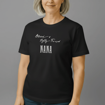 Blessed & Highly Favored Nana Shirt | Comfort Colors 1717 Tee | Christian Grandma Gift | Faith-Based Mother’s Day Shirt | Nana T-Shirt