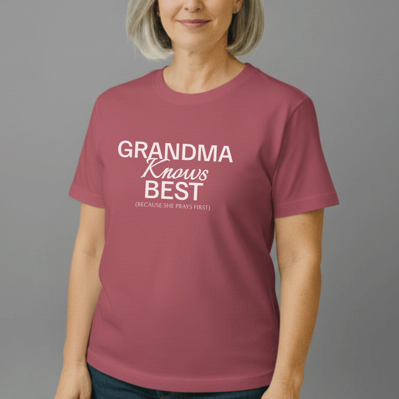 Grandma Knows Best Tee Because She Prayers First | Comfort Colors 1717 | Faith-Inspired Grandma Shirt | Christian Gift for Nana & Grandma