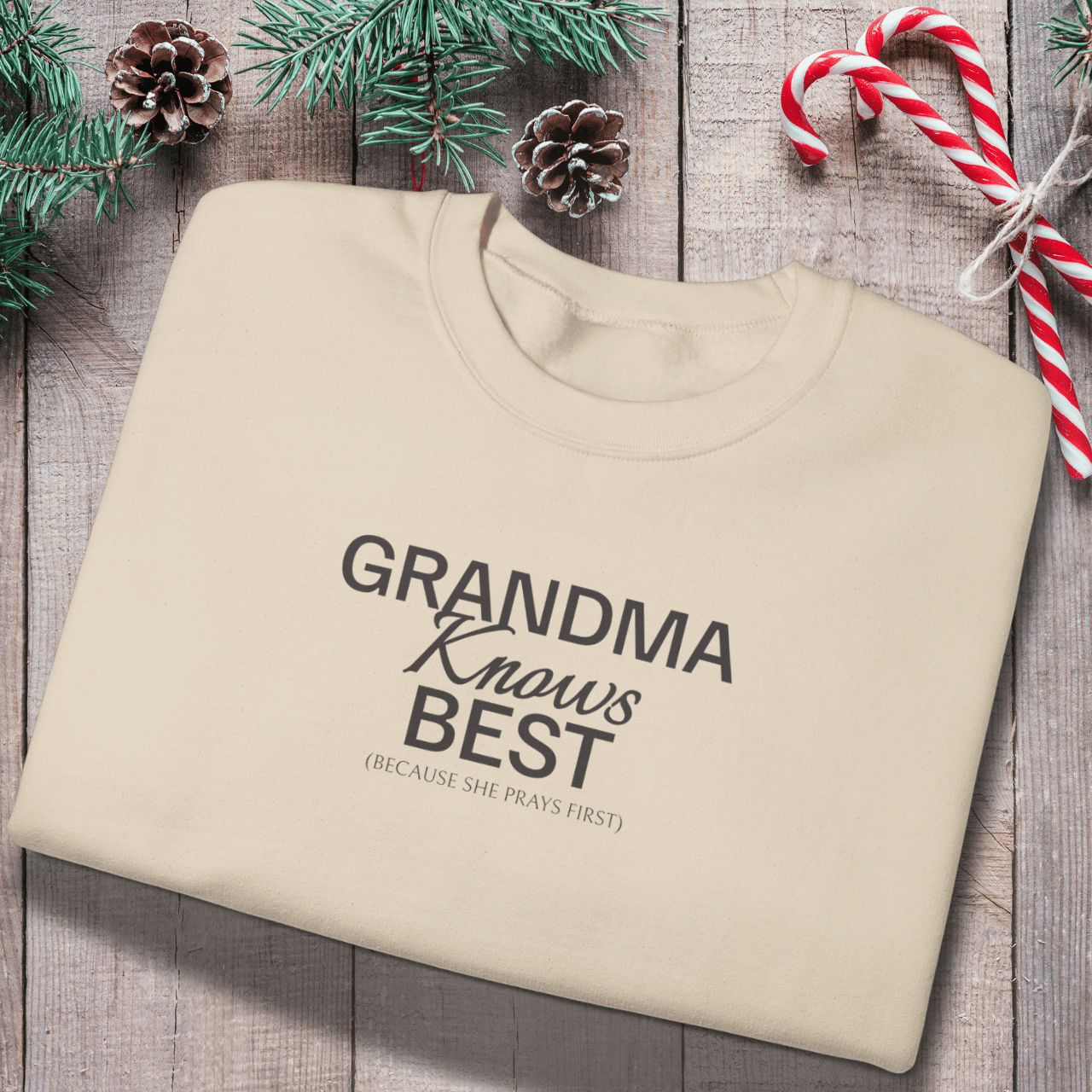 Grandma Knows Best Sweatshirt | Faith-Inspired Grandma Crewneck | Prayerful Grandma Gift | Gildan 18000