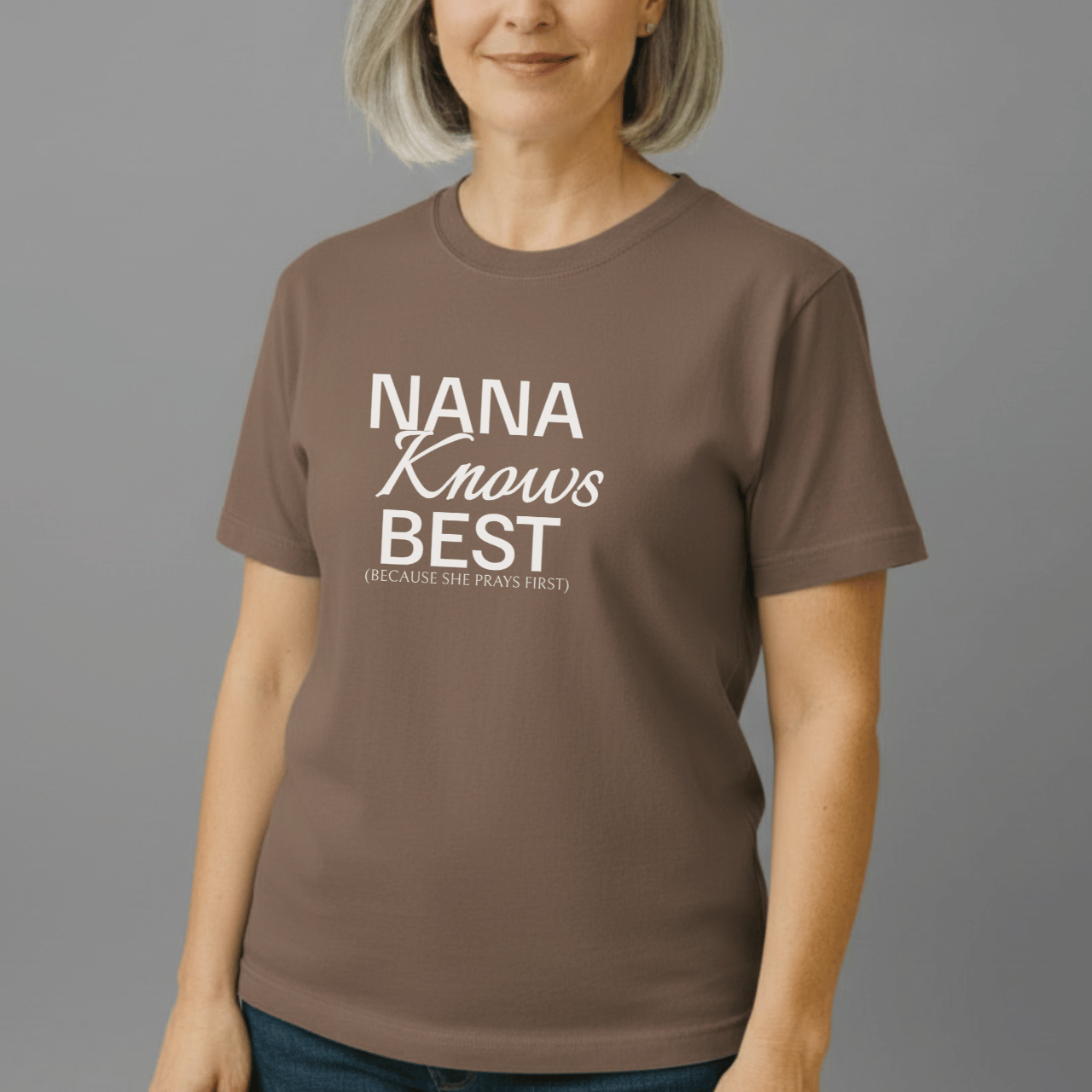 Nana Knows Best Because She Prays First Shirt | Comfort Colors 1717 | Christian Grandma Tee | Faith-Inspired Mother’s Day Gift