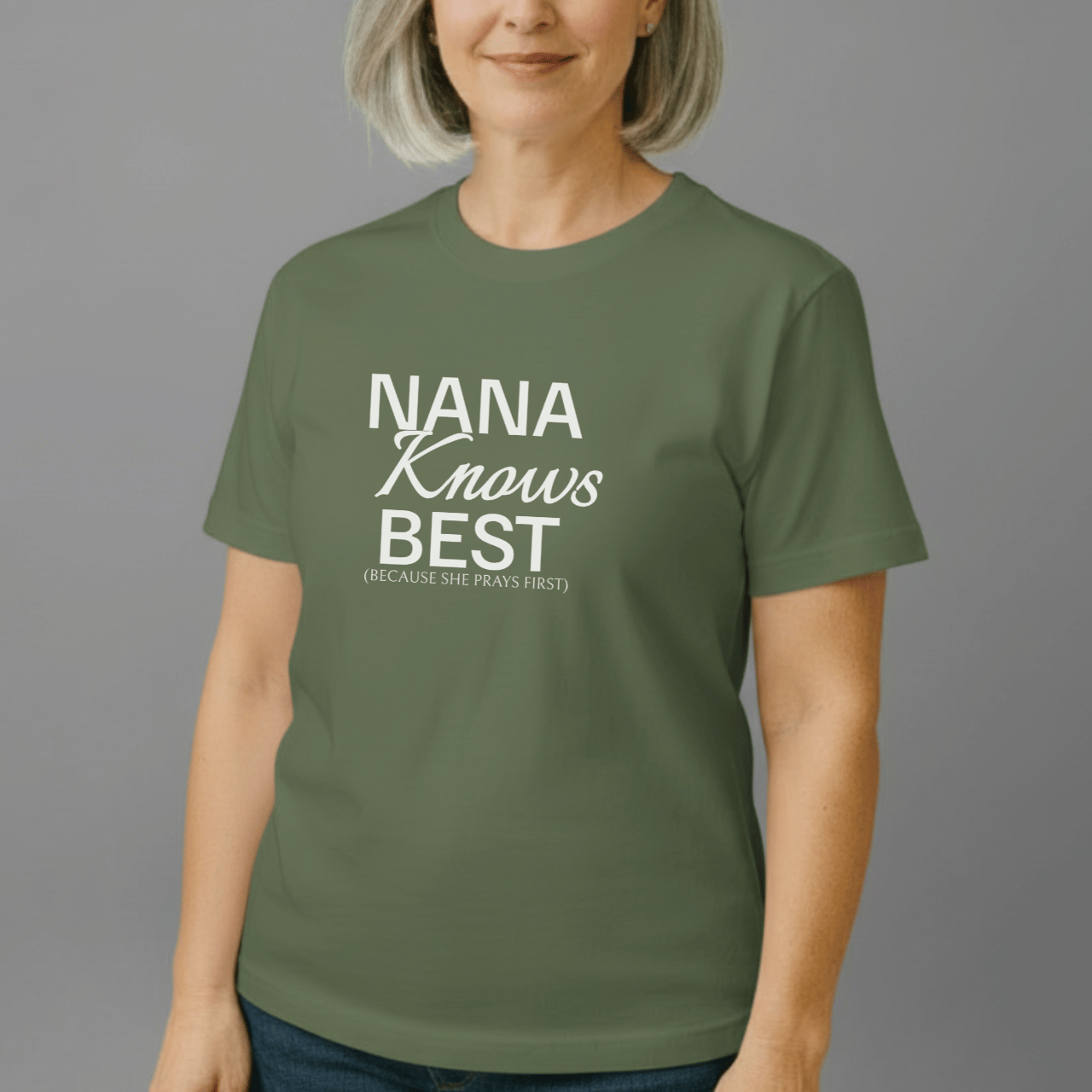 Nana Knows Best Because She Prays First Shirt | Comfort Colors 1717 | Christian Grandma Tee | Faith-Inspired Mother’s Day Gift