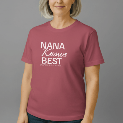 Nana Knows Best Because She Prays First Shirt | Comfort Colors 1717 | Christian Grandma Tee | Faith-Inspired Mother’s Day Gift