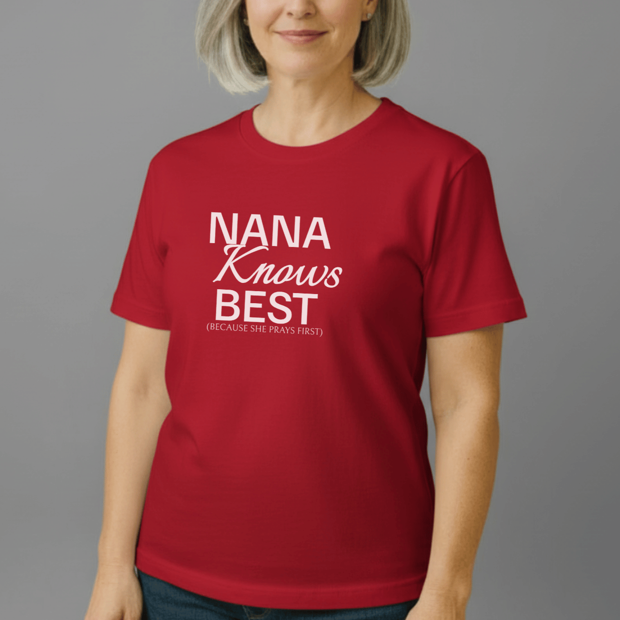 Nana Knows Best Because She Prays First Shirt | Comfort Colors 1717 | Christian Grandma Tee | Faith-Inspired Mother’s Day Gift