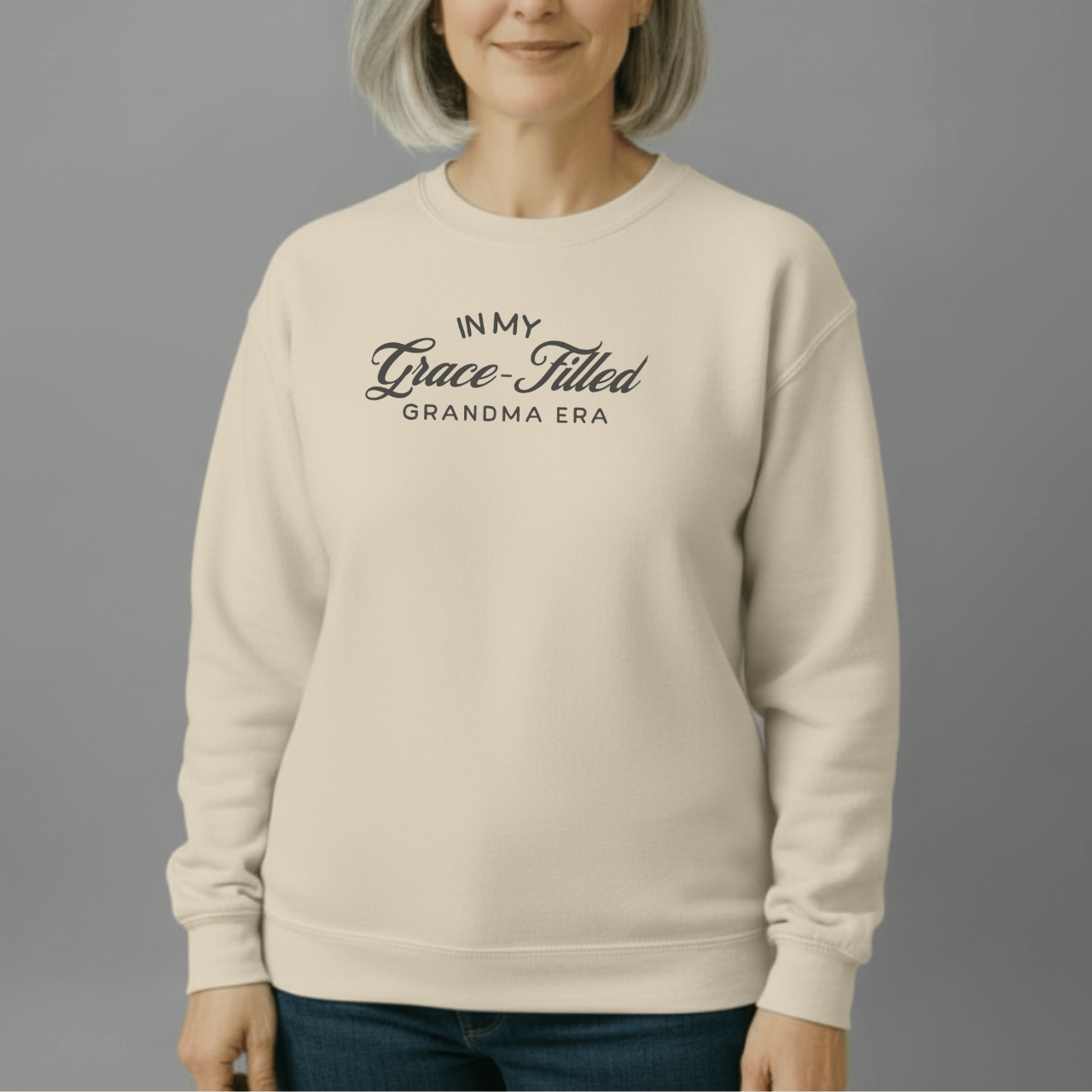 In My Grace-Filled Grandma Era Sweatshirt | Gildan 18000 | Christian Grandma Crewneck | Faith Gift for Grandma | Grace Era Sweater