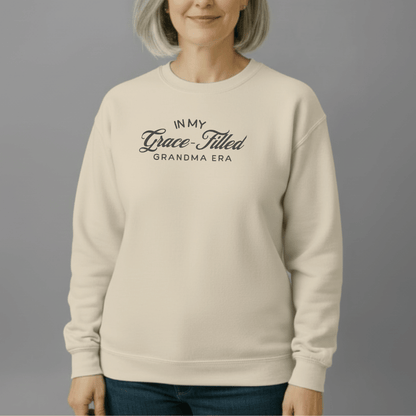 In My Grace-Filled Grandma Era Sweatshirt | Gildan 18000 | Christian Grandma Crewneck | Faith Gift for Grandma | Grace Era Sweater