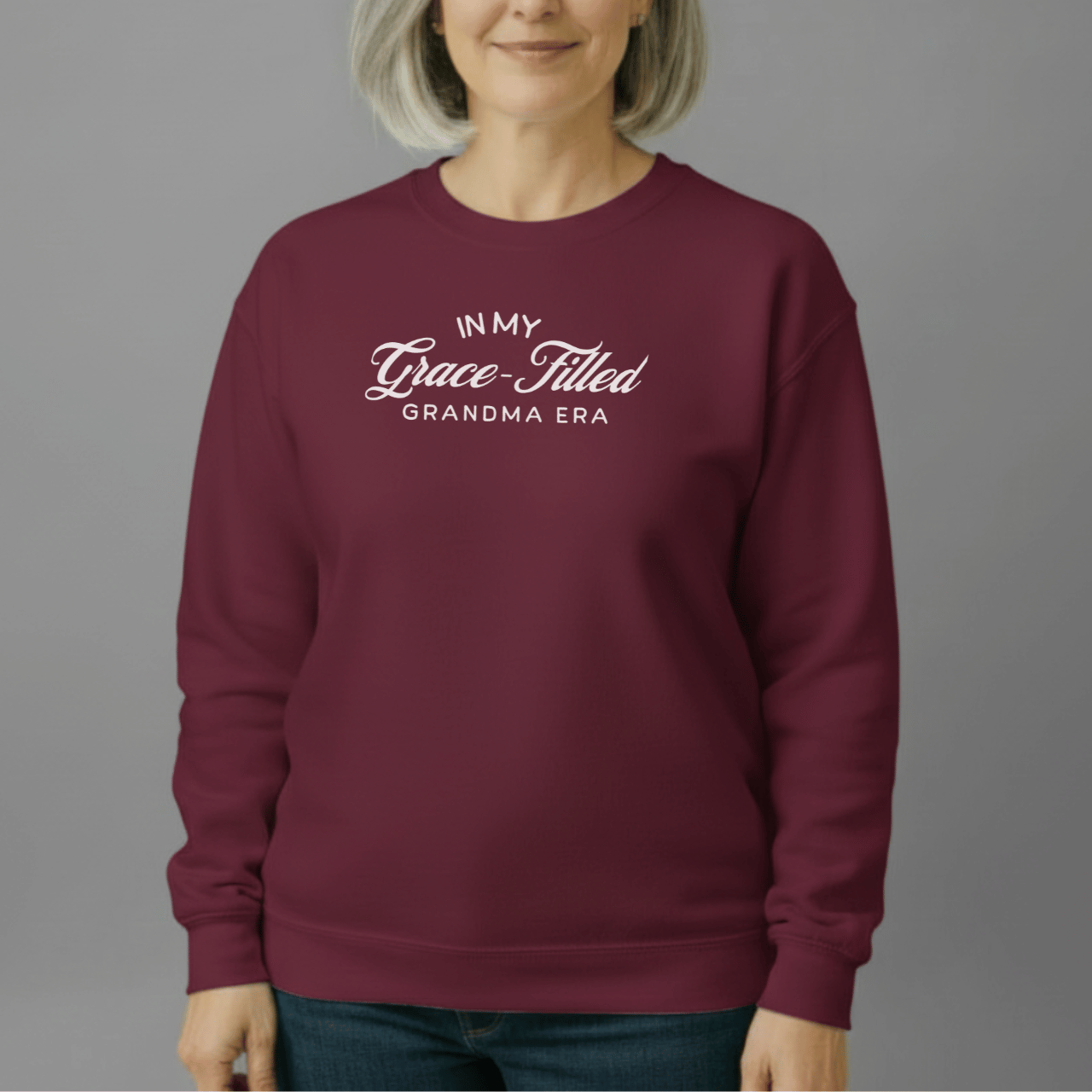 In My Grace-Filled Grandma Era Sweatshirt | Gildan 18000 | Christian Grandma Crewneck | Faith Gift for Grandma | Grace Era Sweater