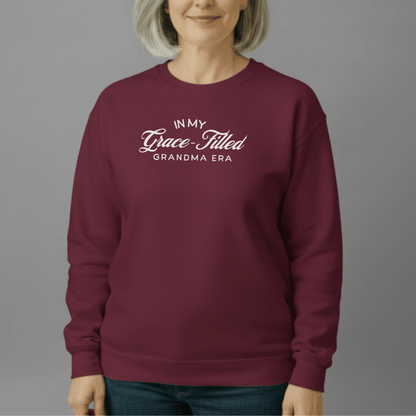 In My Grace-Filled Grandma Era Sweatshirt | Gildan 18000 | Christian Grandma Crewneck | Faith Gift for Grandma | Grace Era Sweater