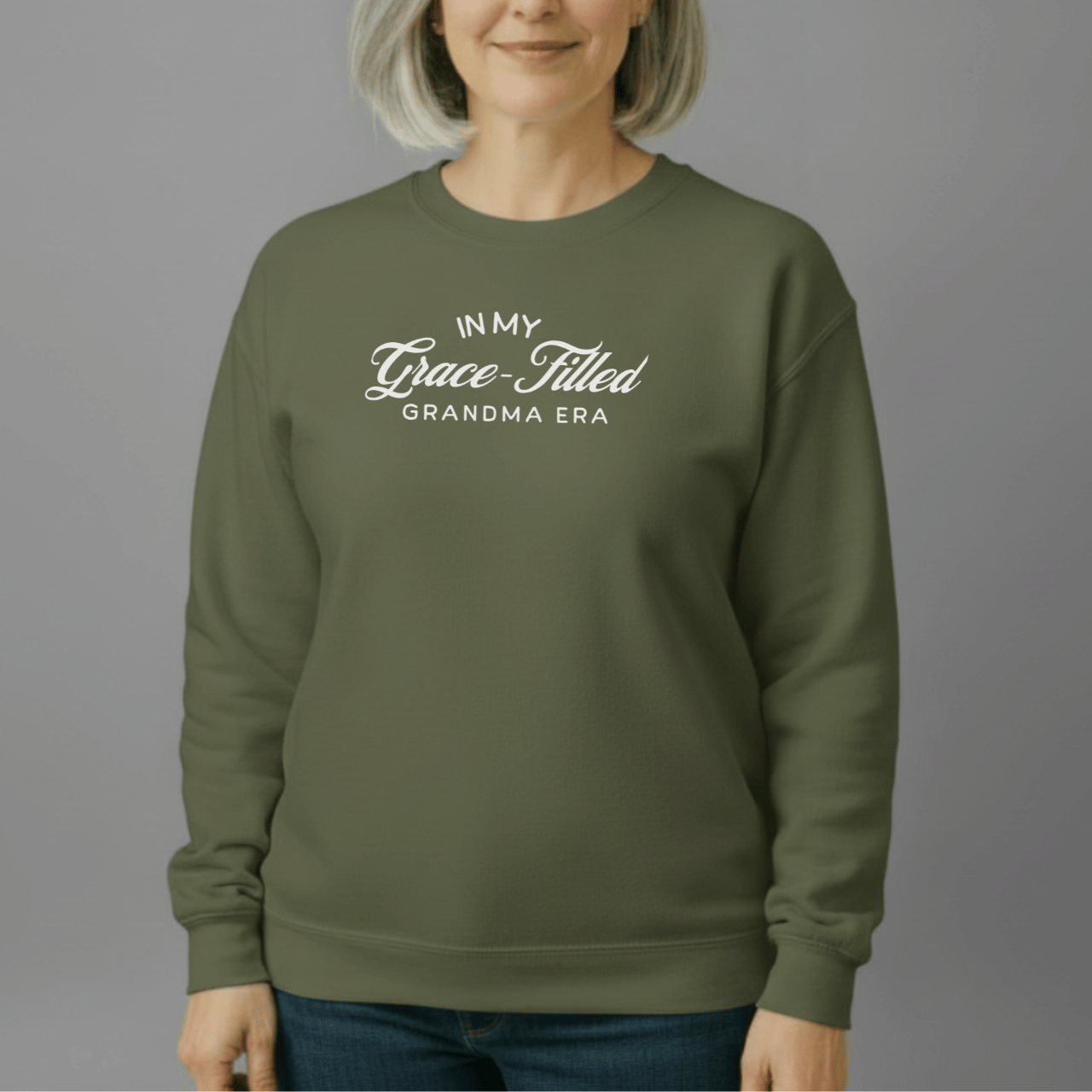 In My Grace-Filled Grandma Era Sweatshirt | Gildan 18000 | Christian Grandma Crewneck | Faith Gift for Grandma | Grace Era Sweater