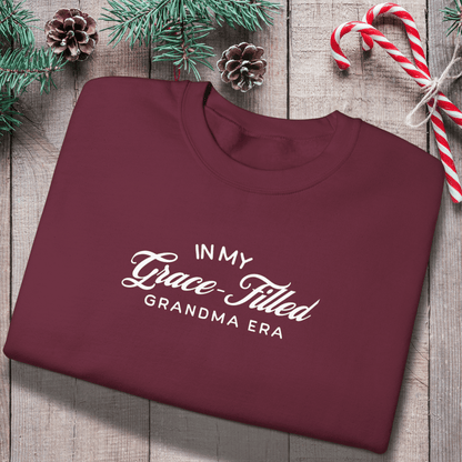 In My Grace-Filled Grandma Era Sweatshirt | Gildan 18000 | Christian Grandma Crewneck | Faith Gift for Grandma | Grace Era Sweater