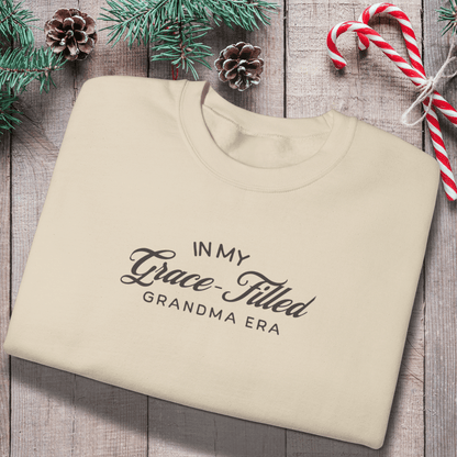 In My Grace-Filled Grandma Era Sweatshirt | Gildan 18000 | Christian Grandma Crewneck | Faith Gift for Grandma | Grace Era Sweater