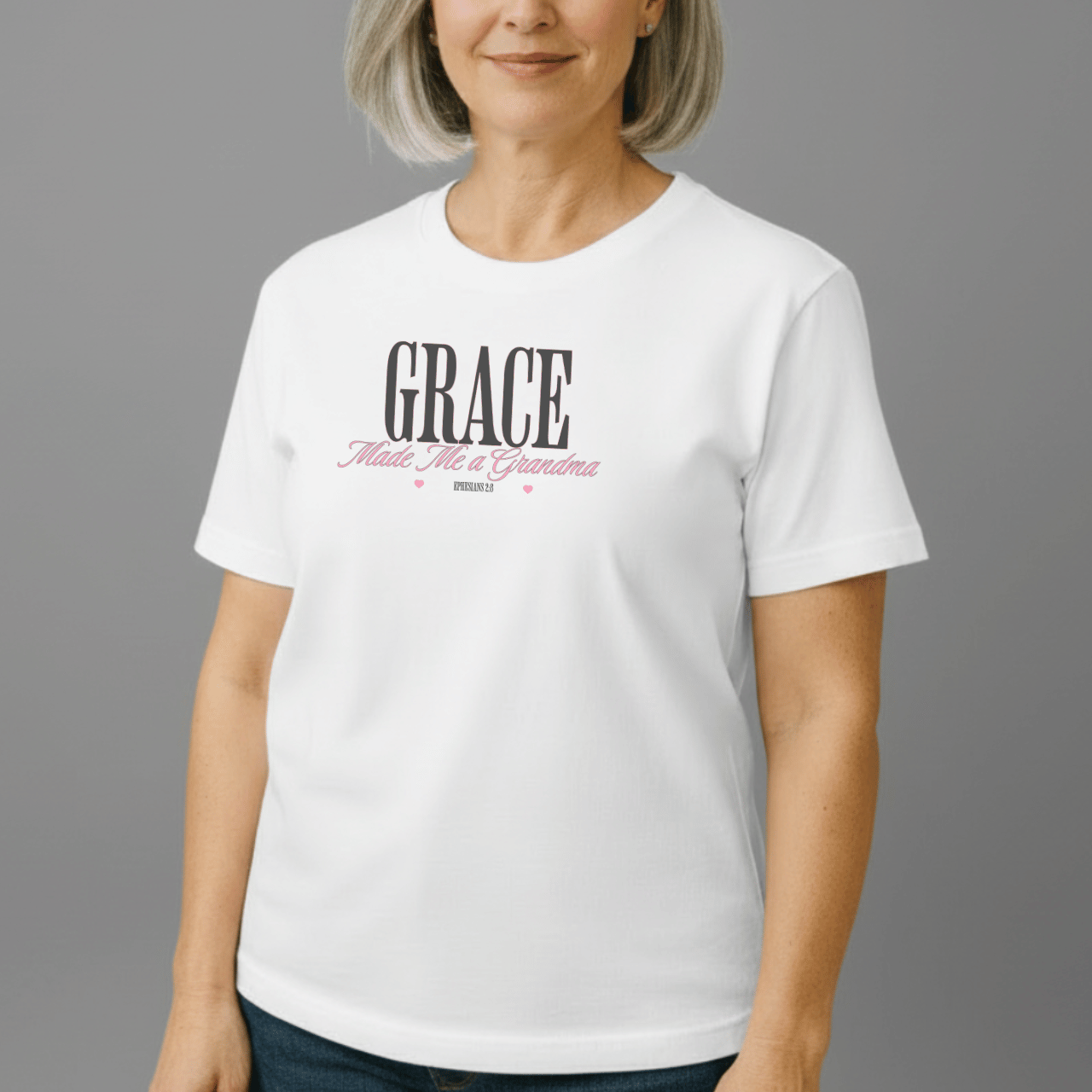 Grace Made Me a Grandma Shirt | Ephesians 2:8 Tee | Christian Grandma Gift | Comfort Colors 1717 | Faith Family Shirt