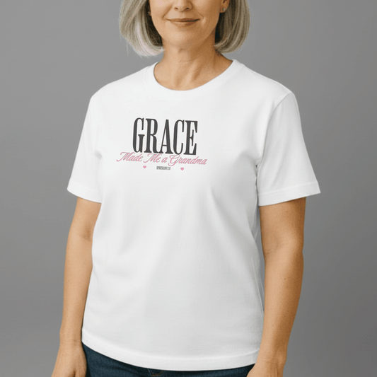 Grace Made Me a Grandma Shirt | Ephesians 2:8 Tee | Christian Grandma Gift | Comfort Colors 1717 | Faith Family Shirt