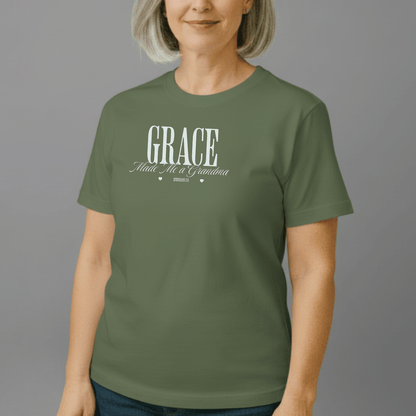 Grace Made Me a Grandma Shirt | Ephesians 2:8 Tee | Christian Grandma Gift | Comfort Colors 1717 | Faith Family Shirt