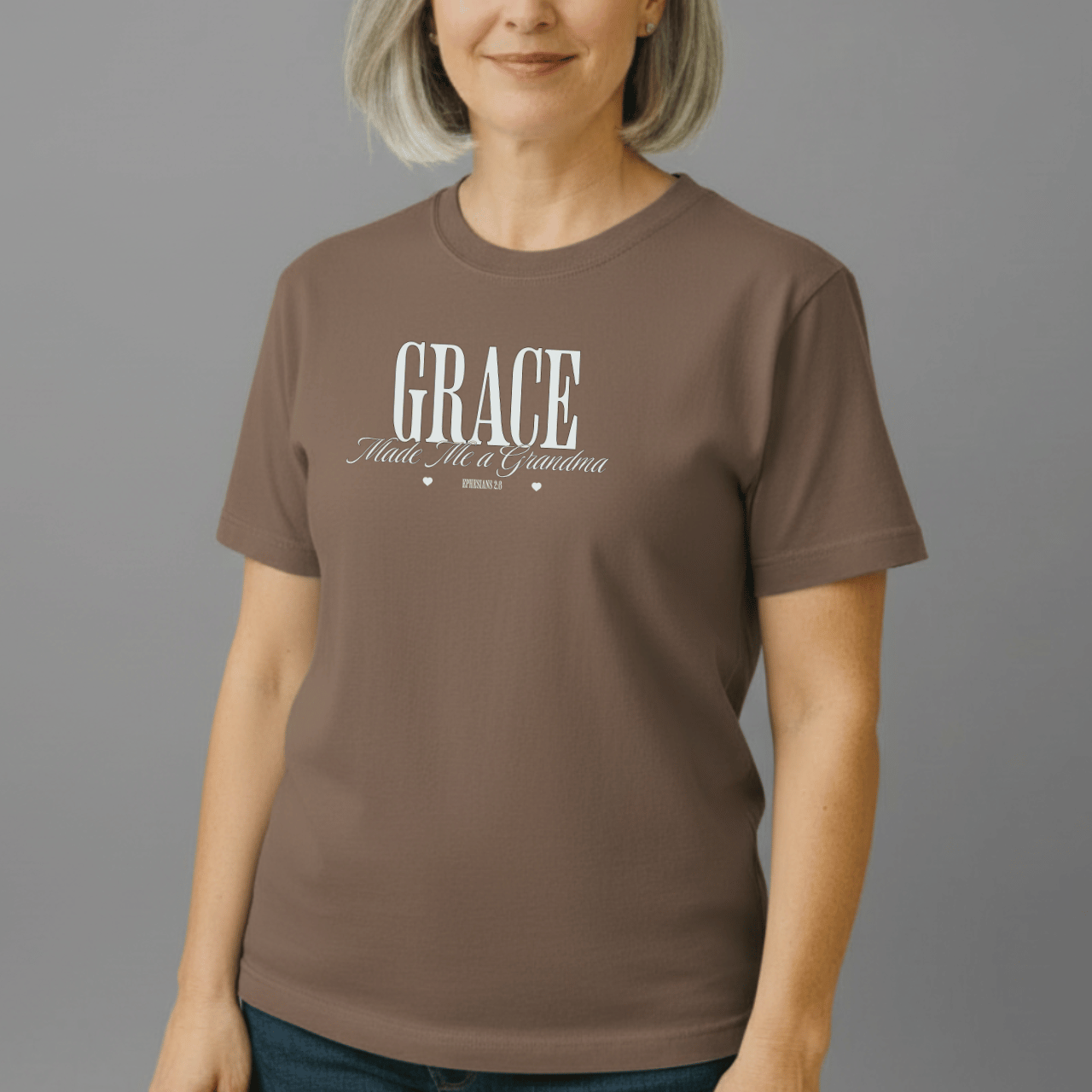 Grace Made Me a Grandma Shirt | Ephesians 2:8 Tee | Christian Grandma Gift | Comfort Colors 1717 | Faith Family Shirt