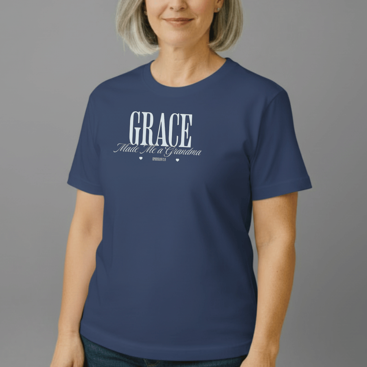 Grace Made Me a Grandma Shirt | Ephesians 2:8 Tee | Christian Grandma Gift | Comfort Colors 1717 | Faith Family Shirt