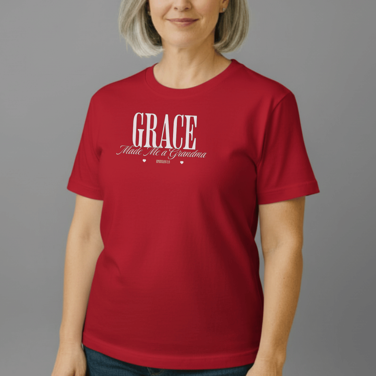 Grace Made Me a Grandma Shirt | Ephesians 2:8 Tee | Christian Grandma Gift | Comfort Colors 1717 | Faith Family Shirt