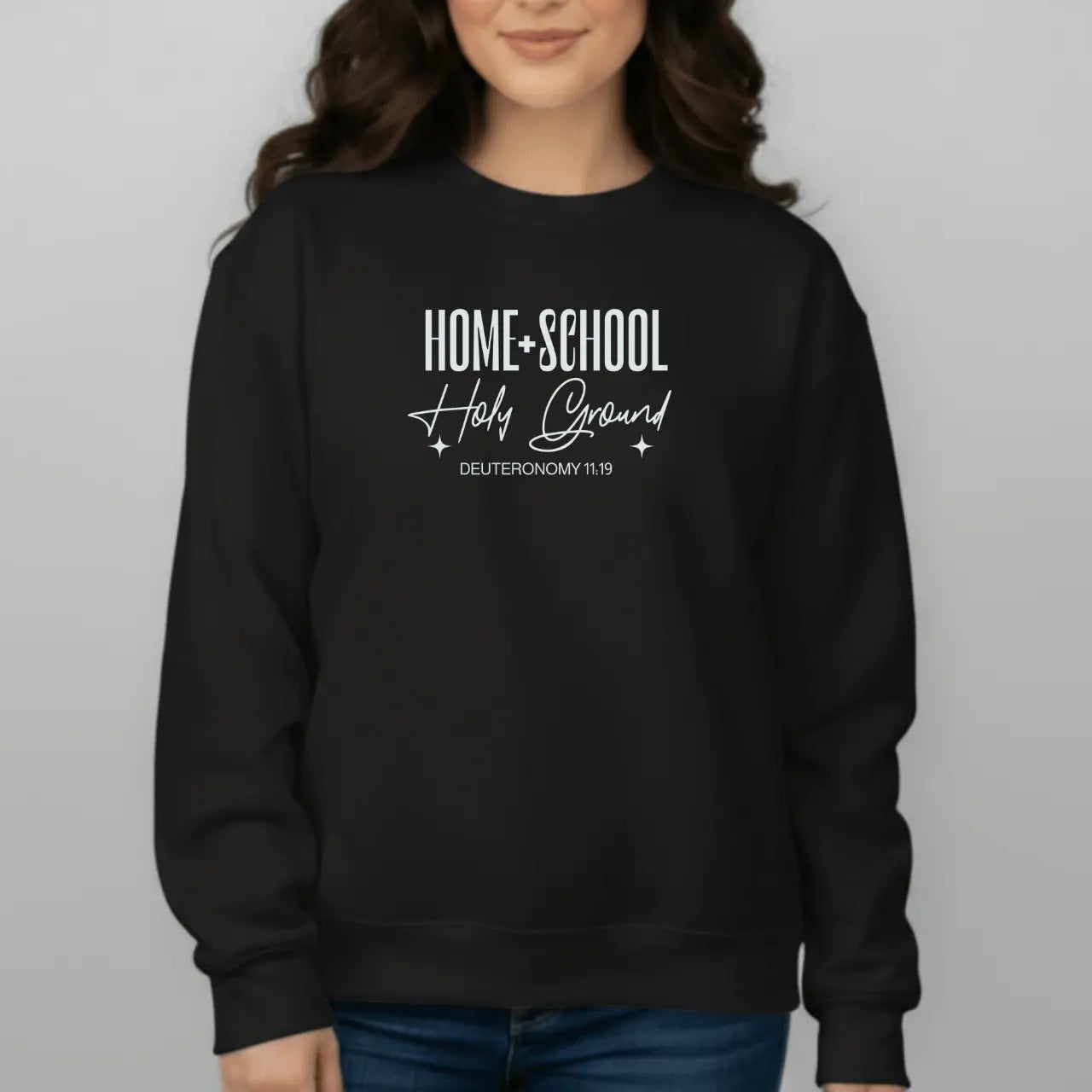 Home + School Holy Ground Sweatshirt | Gildan Crewneck | Inspirational Sweater Goshen & Selah Co