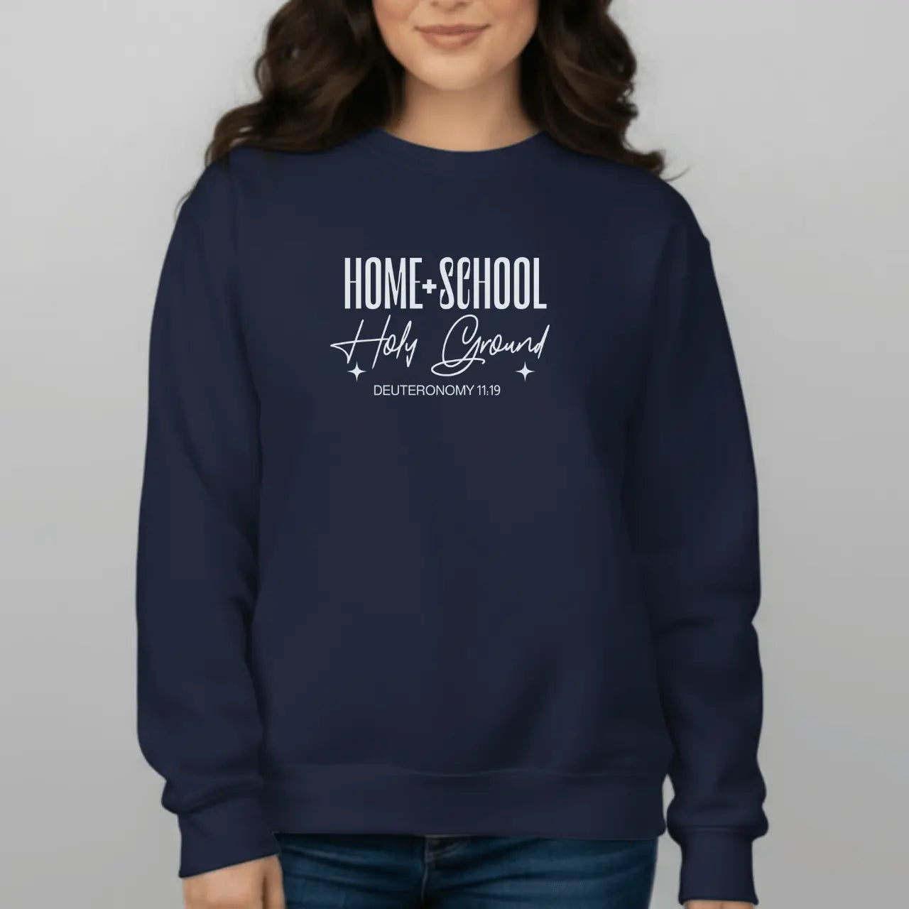 Home + School Holy Ground Sweatshirt | Gildan Crewneck | Inspirational Sweater Goshen & Selah Co