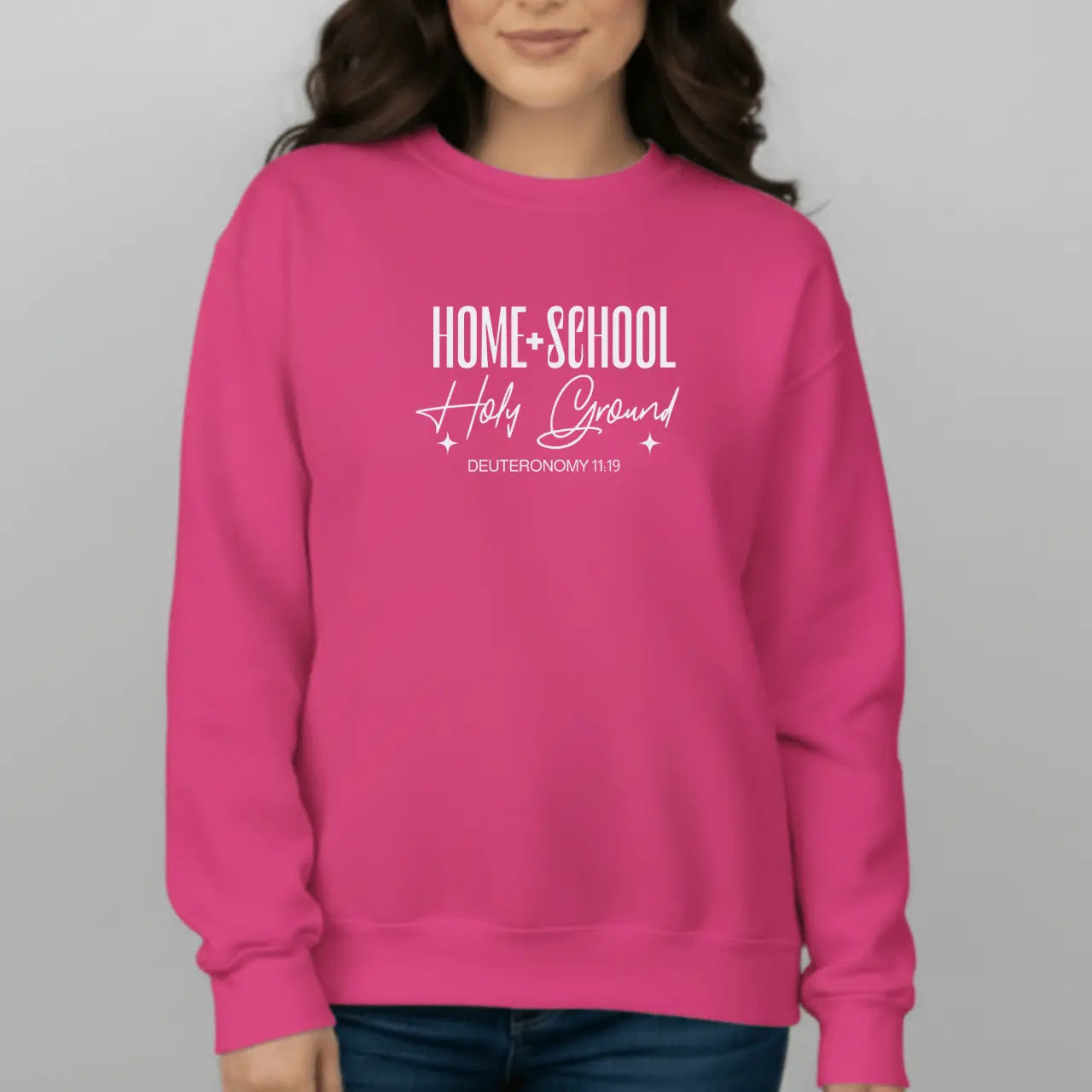 Home + School Holy Ground Sweatshirt | Gildan Crewneck | Inspirational Sweater Goshen & Selah Co
