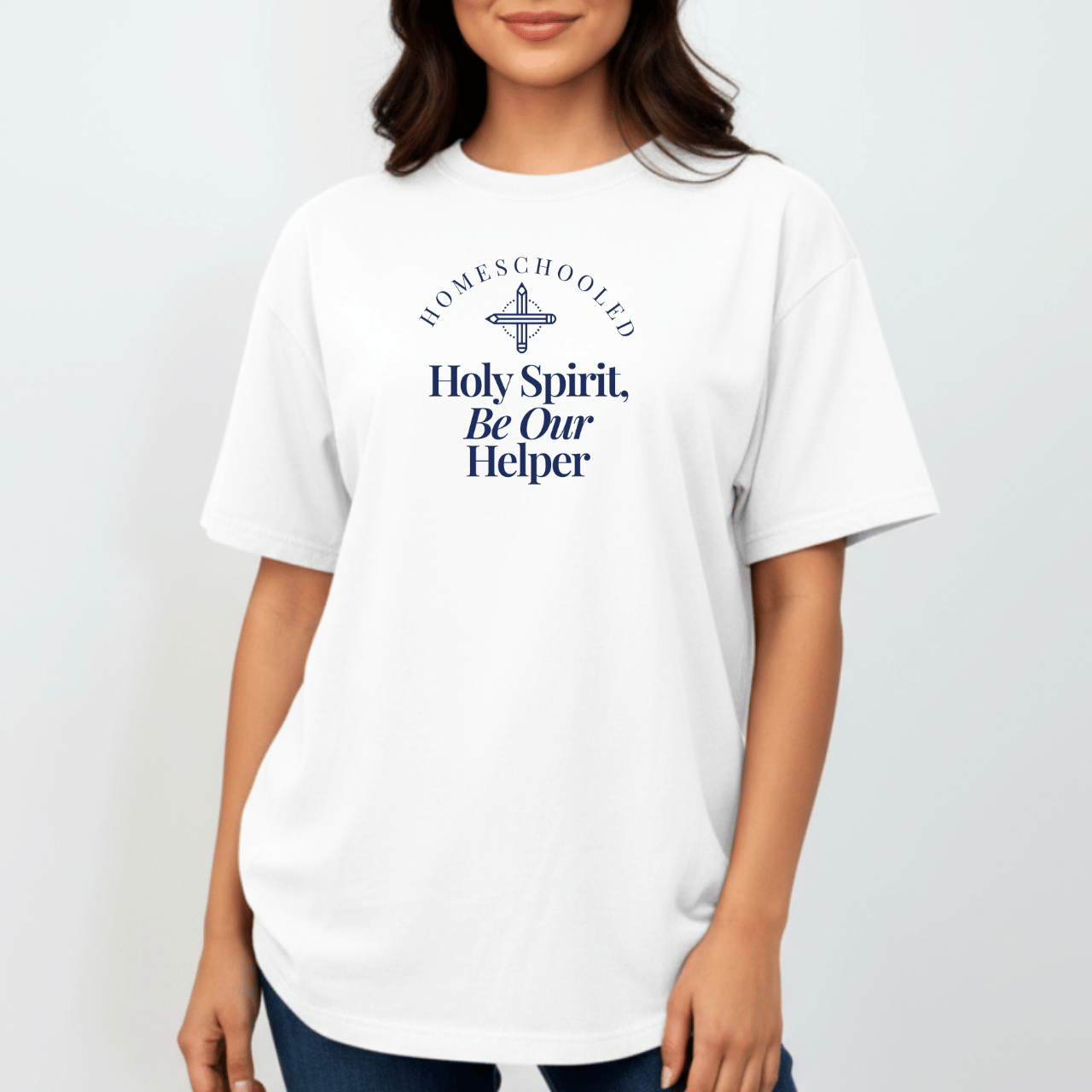 Homeschooled Holy Spirit Be Our Helper Tee | Comfort Colors 1717 Christian Student Shirt | Bible Verse Faith Study T-Shirt