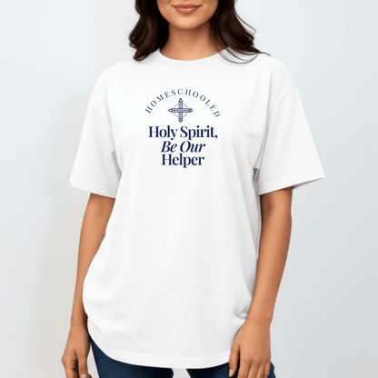 Homeschooled Holy Spirit Be Our Helper Tee | Comfort Colors 1717 Christian Student Shirt | Bible Verse Faith Study T-Shirt