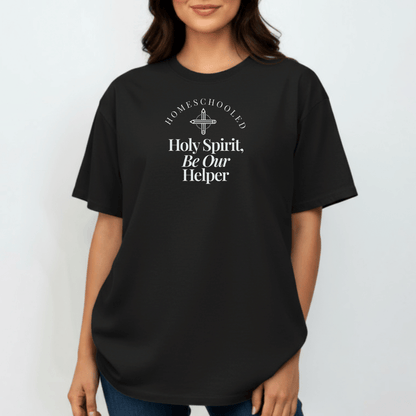 Homeschooled Holy Spirit Be Our Helper Tee | Comfort Colors 1717 Christian Student Shirt | Bible Verse Faith Study T-Shirt