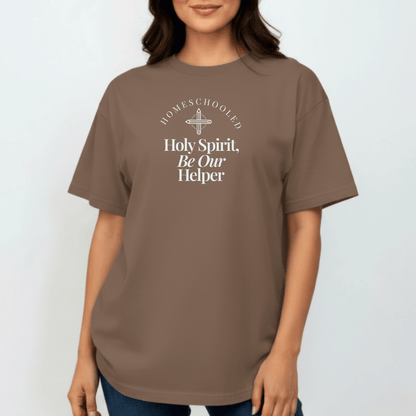 Homeschooled Holy Spirit Be Our Helper Tee | Comfort Colors 1717 Christian Student Shirt | Bible Verse Faith Study T-Shirt
