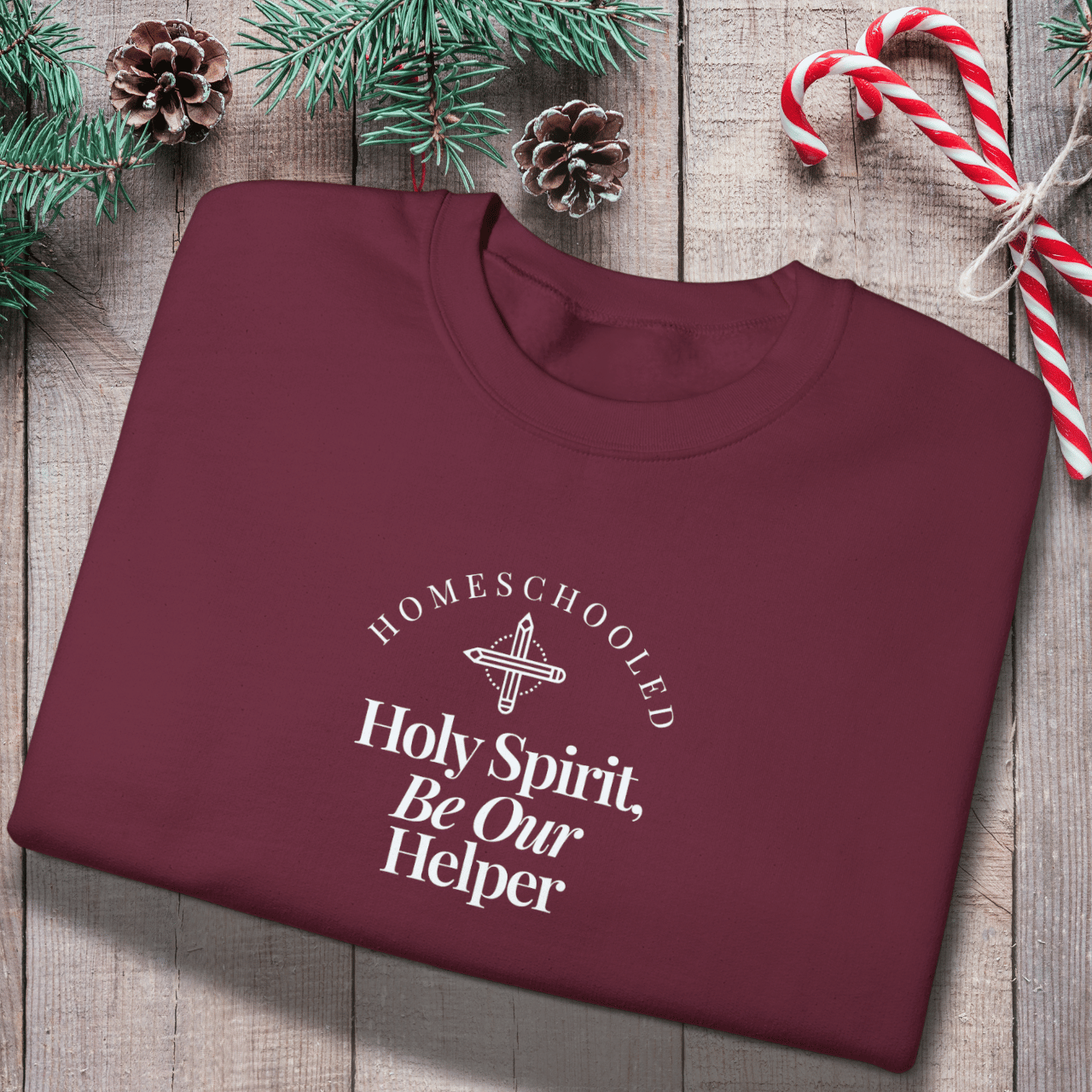 Homeschooled Holy Spirit Be Our Helper Sweatshirt | Christian Student Crewneck | Gildan 18000 Faith Apparel | Bible Verse Study Sweatshirt