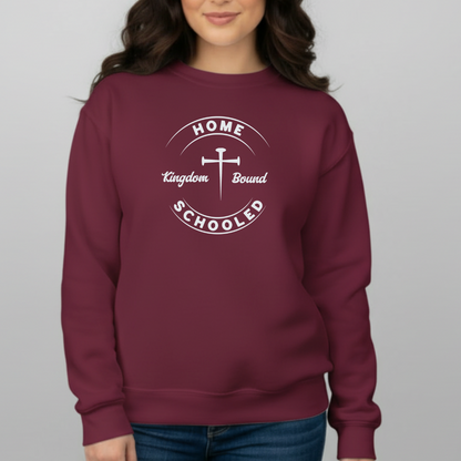 Homeschooled Kingdom Bound Unisex Sweatshirt | Christian Homeschool Crewneck | Gildan 18000 Bible Verse Sweater