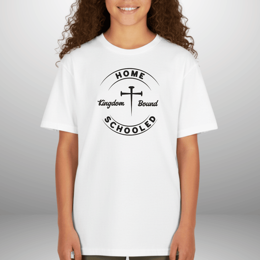 Homeschooled Kingdom Bound Youth T-Shirt | Christian Kids Tee | Gildan 5000B Bible Verse Homeschool Shirt