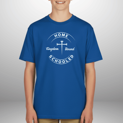 Homeschooled Kingdom Bound Youth T-Shirt | Christian Kids Tee | Gildan 5000B Bible Verse Homeschool Shirt
