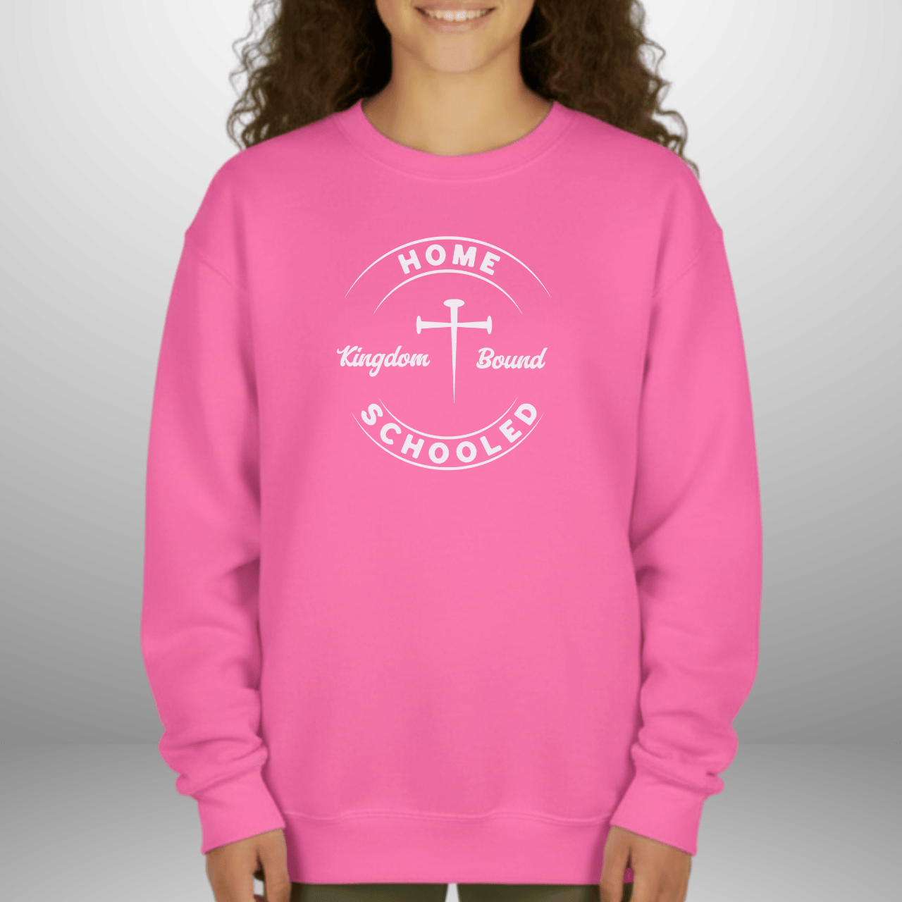 Homeschooled Kingdom Bound Youth Sweatshirt | Christian Kids Crewneck | Gildan 18000B Bible Verse Homeschool Sweater