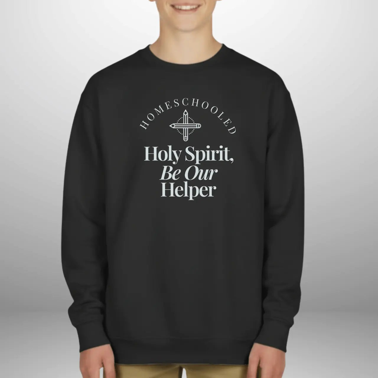 Homeschooled Holy Spirit Helper Youth Sweatshirt | Kids Crewneck Goshen & Selah Co