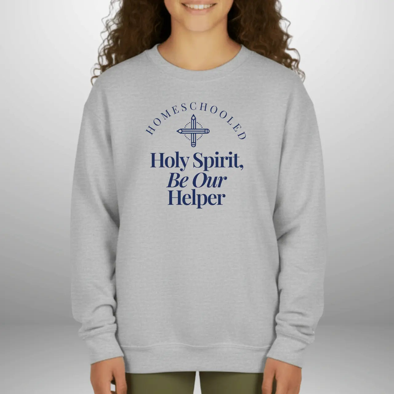 Homeschooled Holy Spirit Helper Youth Sweatshirt | Kids Crewneck Goshen & Selah Co