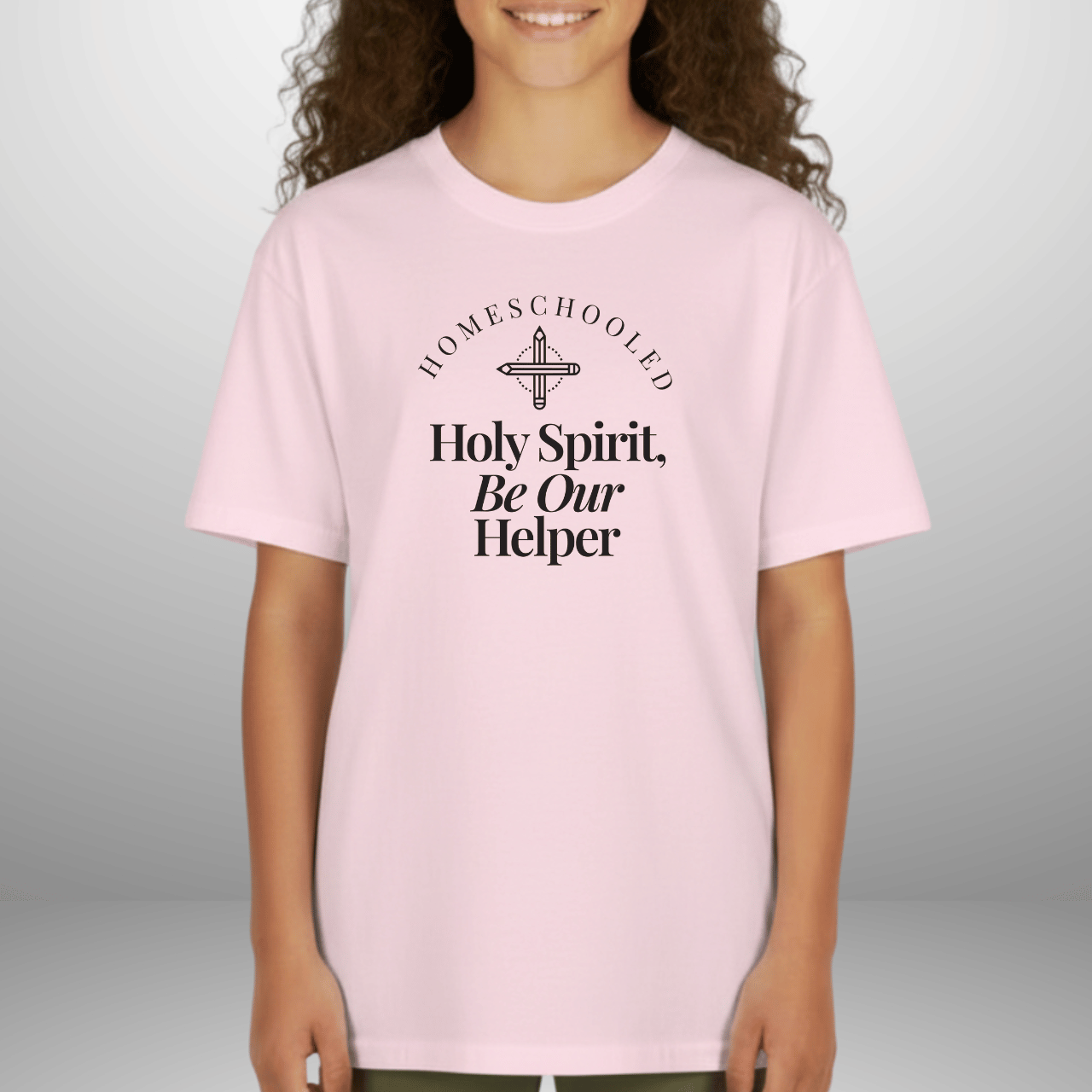 Homeschooled Holy Spirit Helper Youth Shirt | Christian Kids Tee | Gildan 5000B Homeschool Shirt | Faith-Based Bible Verse Tee for Boys & Girls