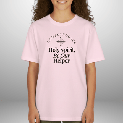 Homeschooled Holy Spirit Helper Youth Shirt | Christian Kids Tee | Gildan 5000B Homeschool Shirt | Faith-Based Bible Verse Tee for Boys & Girls