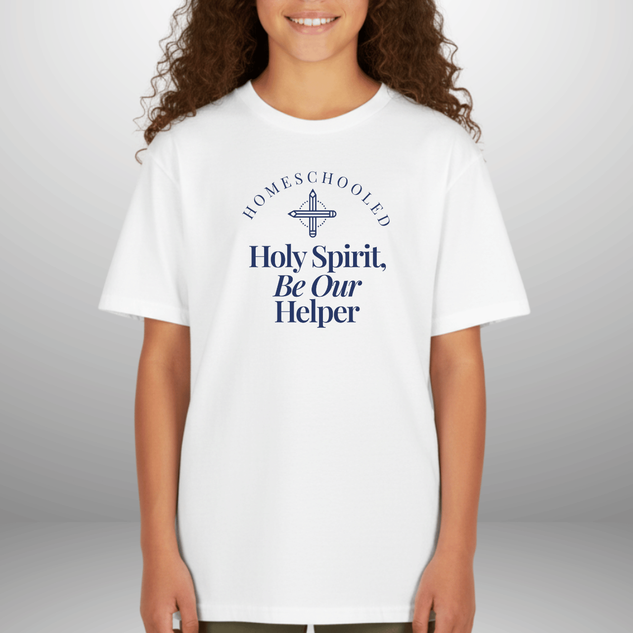 Homeschooled Holy Spirit Helper Youth Shirt | Christian Kids Tee | Gildan 5000B Homeschool Shirt | Faith-Based Bible Verse Tee for Boys & Girls