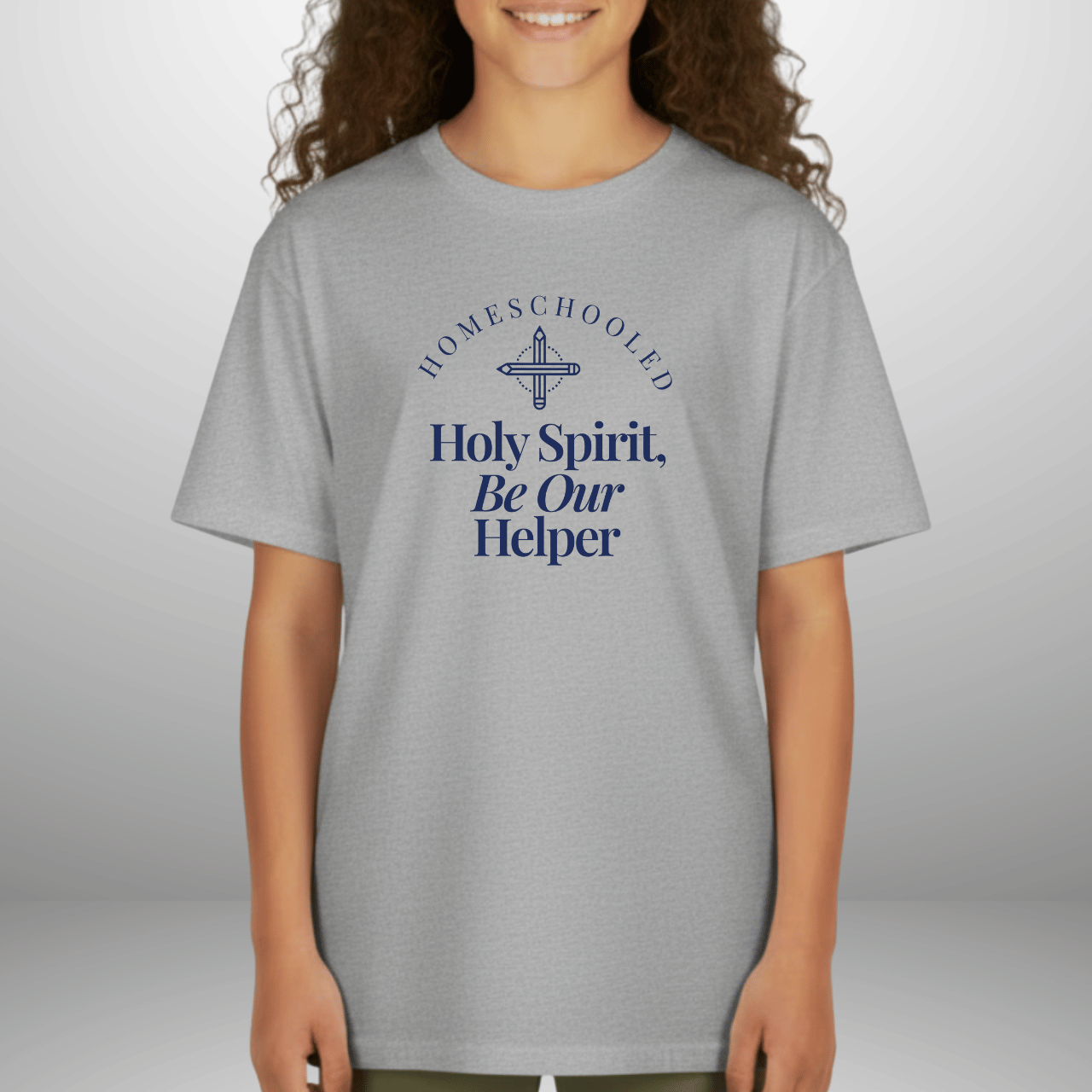 Homeschooled Holy Spirit Helper Youth Shirt | Christian Kids Tee | Gildan 5000B Homeschool Shirt | Faith-Based Bible Verse Tee for Boys & Girls