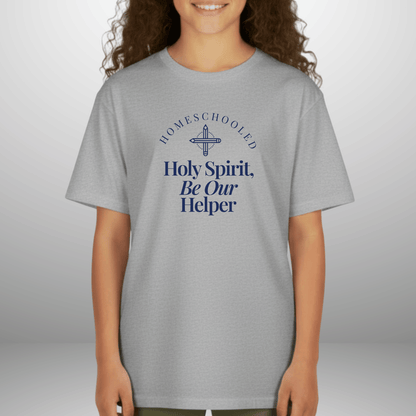 Homeschooled Holy Spirit Helper Youth Shirt | Christian Kids Tee | Gildan 5000B Homeschool Shirt | Faith-Based Bible Verse Tee for Boys & Girls