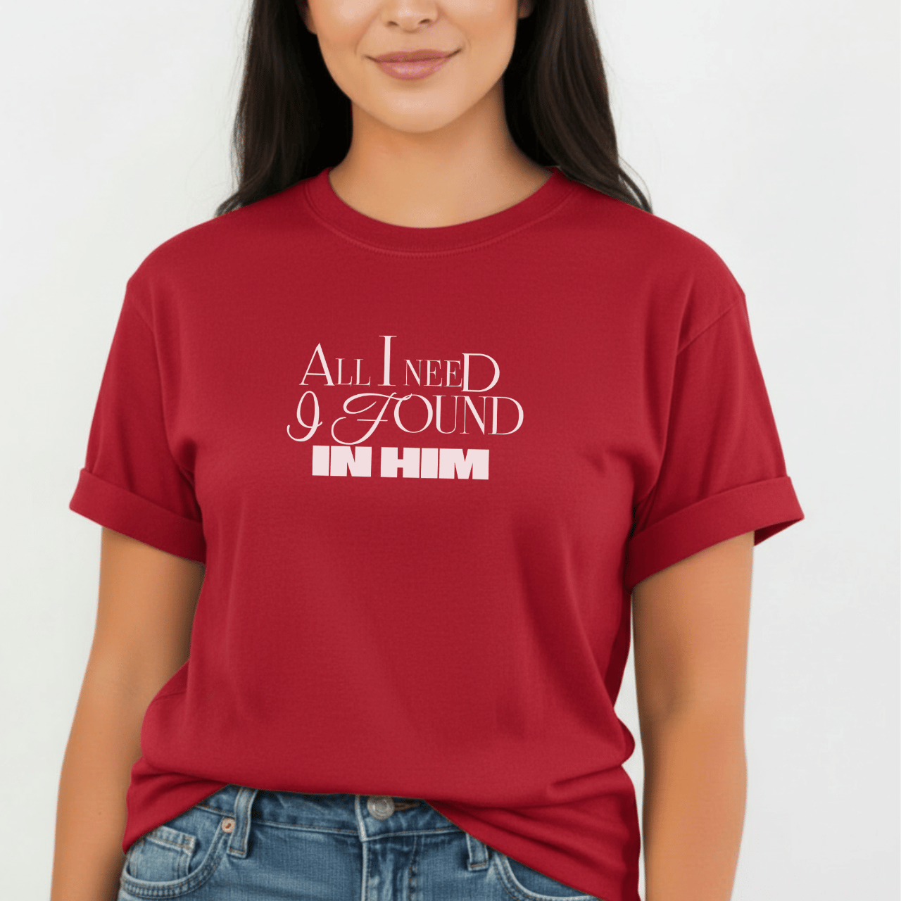 All I Need I Found in Him Shirt | Christian Couples Tee for Her | Comfort Colors 1717 | Faith-Based Matching His & Hers Gift