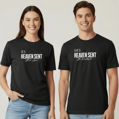 He’s Heaven Sent Still in Awe Shirt | Comfort Colors 1717 Women’s Christian Tee | 1 John 4:19 Couples Matching Shirts | Faith-Based Gift for Her