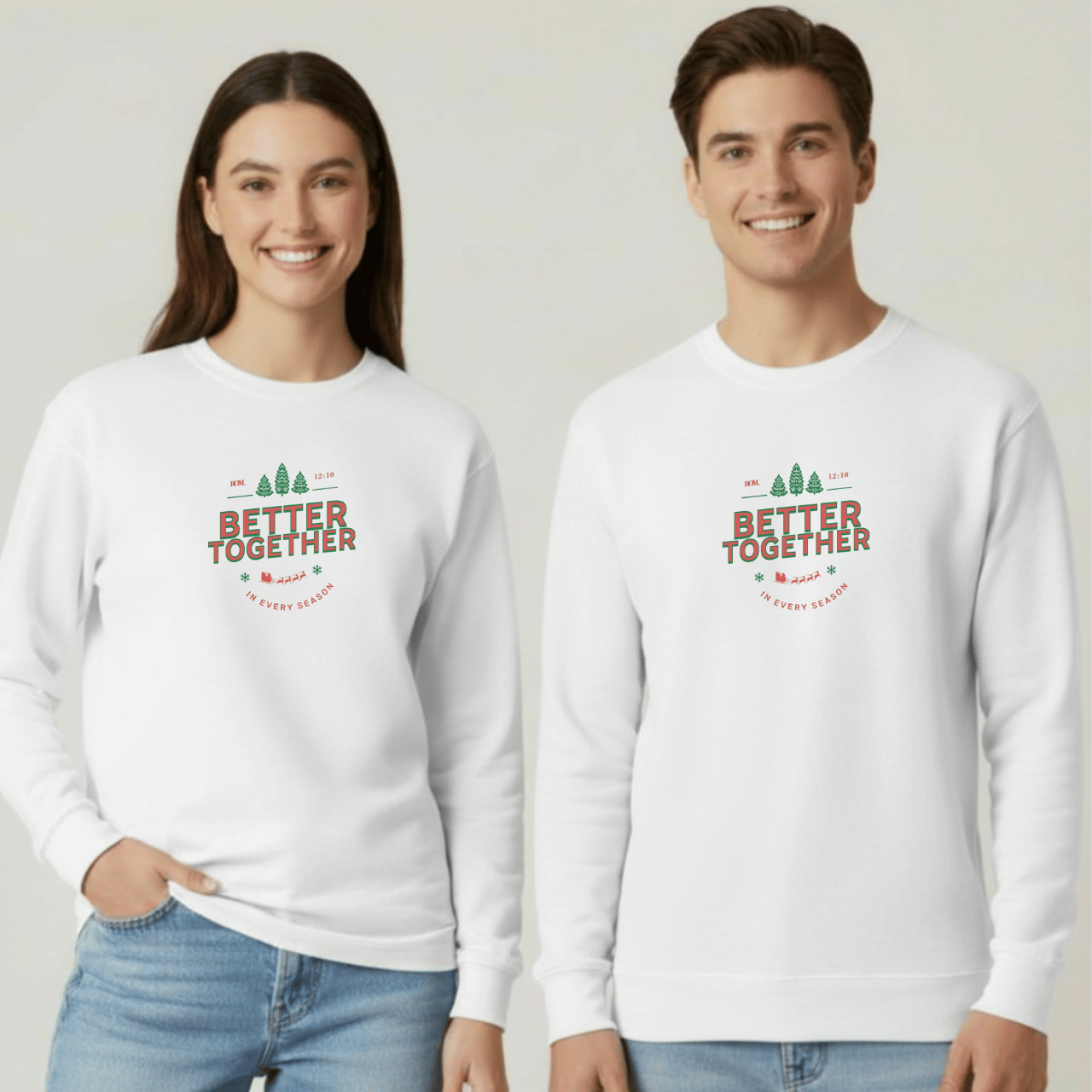 Better Together Sweatshirt | Gildan 18000 Couples Crewneck | Christian Holiday Sweater | In Every Season Winter Sweatshirt | Matching Gift