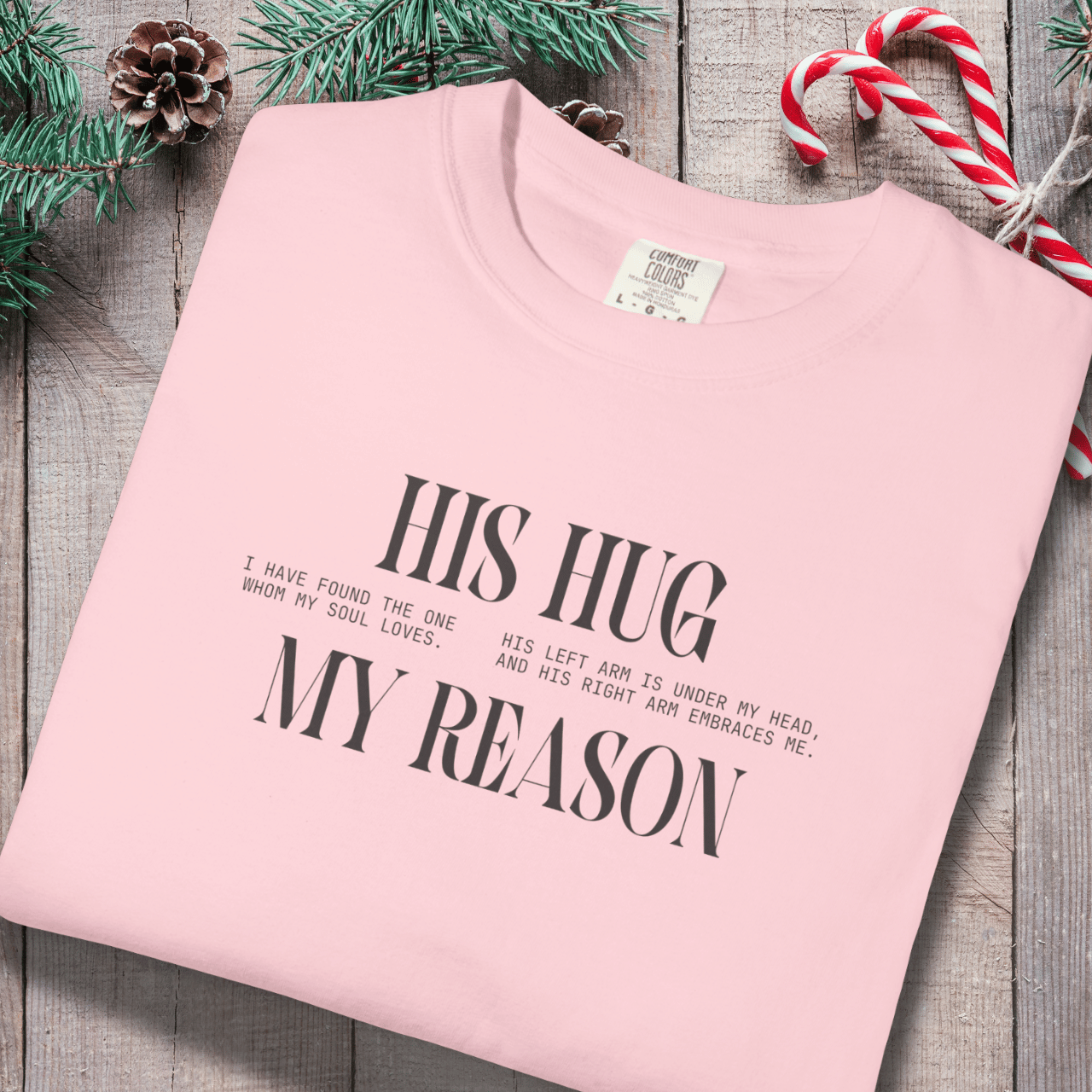 His Hug My Reason Shirt | Christian Couples Tee for Her | Comfort Colors 1717 | Song of Solomon Inspired T-Shirt | Wife Gift