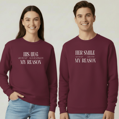 His Hug My Reason Sweatshirt | Christian Couples Crewneck for Her | Gildan 18000 | Song of Solomon Inspired Sweater | Wife Gift
