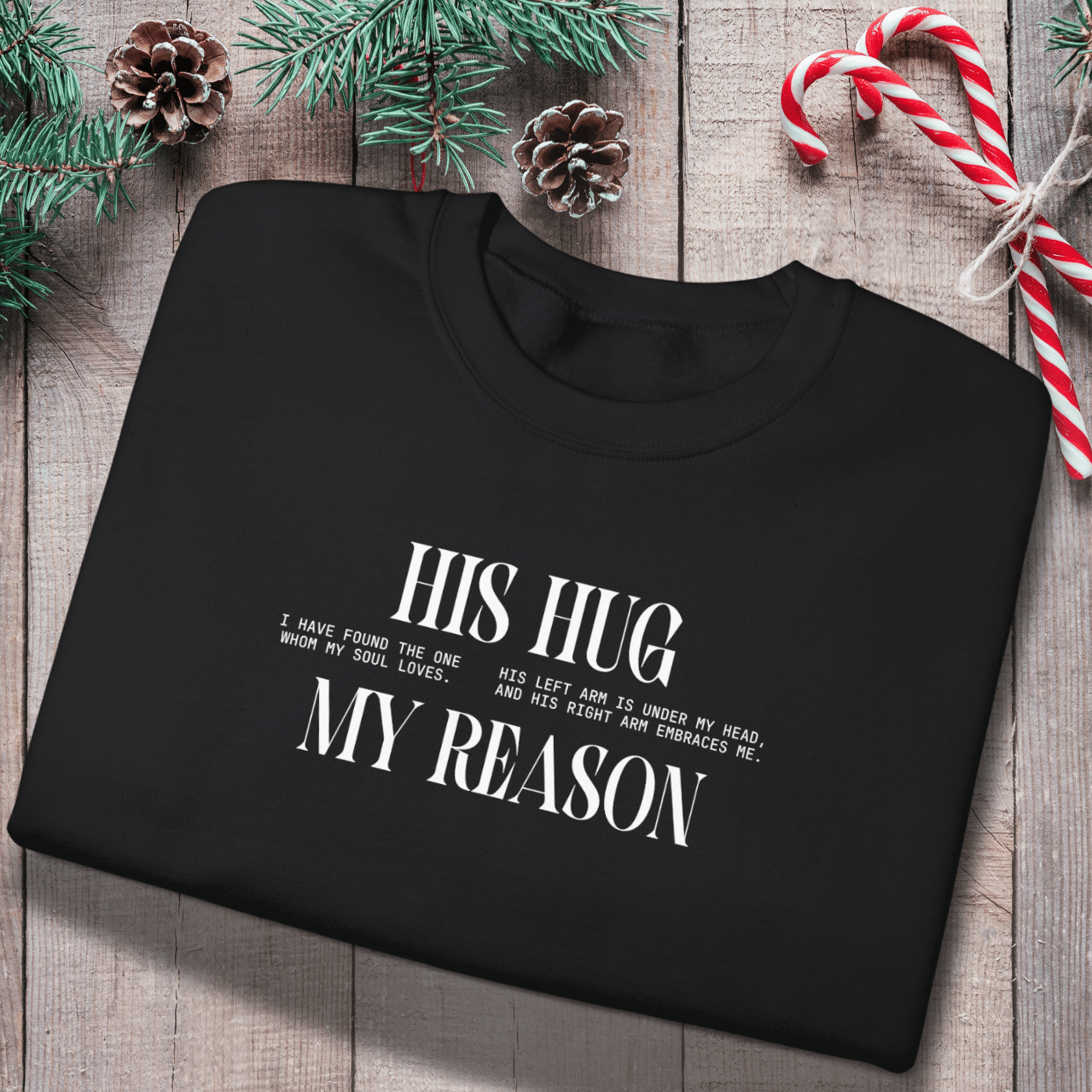His Hug My Reason Sweatshirt | Christian Couples Crewneck for Her | Gildan 18000 | Song of Solomon Inspired Sweater | Wife Gift