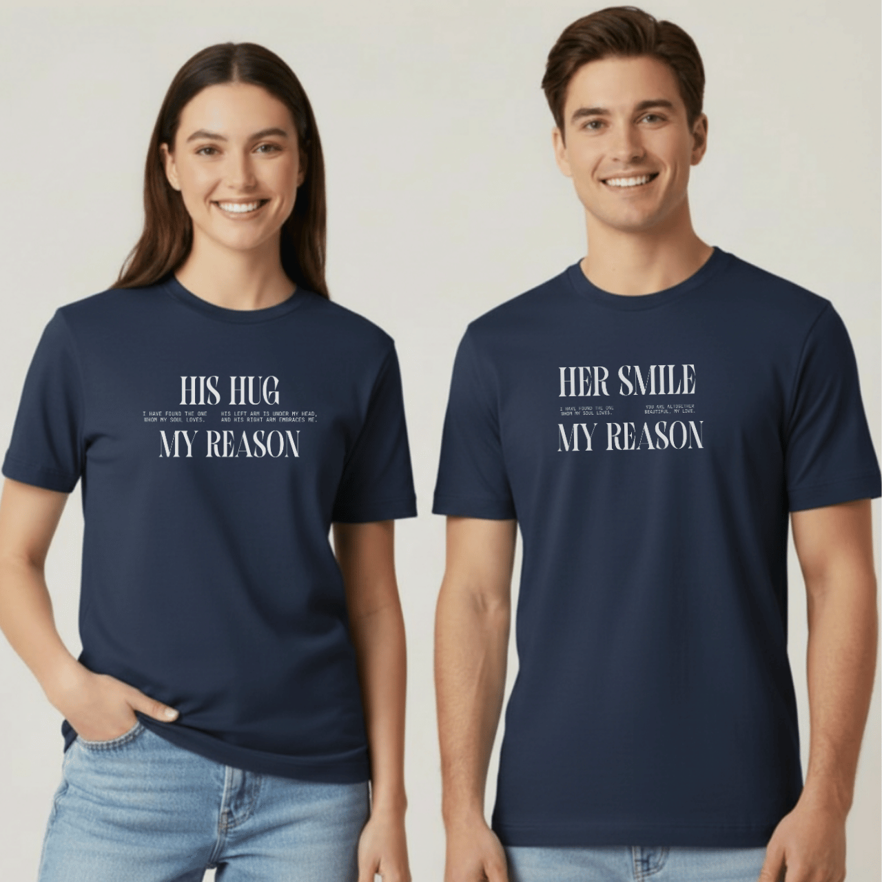 Her Smile My Reason Shirt | Christian Couples Tee for Him | Comfort Colors 1717 | Song of Solomon Inspired T-Shirt | Husband Gift