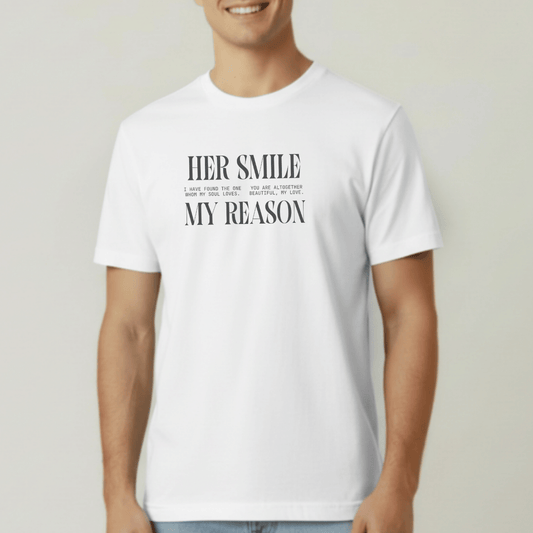 Her Smile My Reason Shirt | Christian Couples Tee for Him | Comfort Colors 1717 | Song of Solomon Inspired T-Shirt | Husband Gift