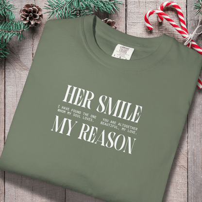 Her Smile My Reason Shirt | Christian Couples Tee for Him | Comfort Colors 1717 | Song of Solomon Inspired T-Shirt | Husband Gift